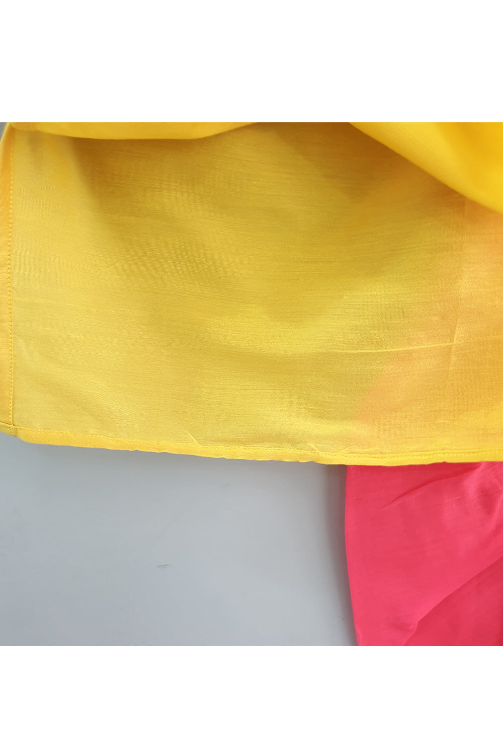 Yellow Flute Embroidered Kurta With Pink Dhoti Set