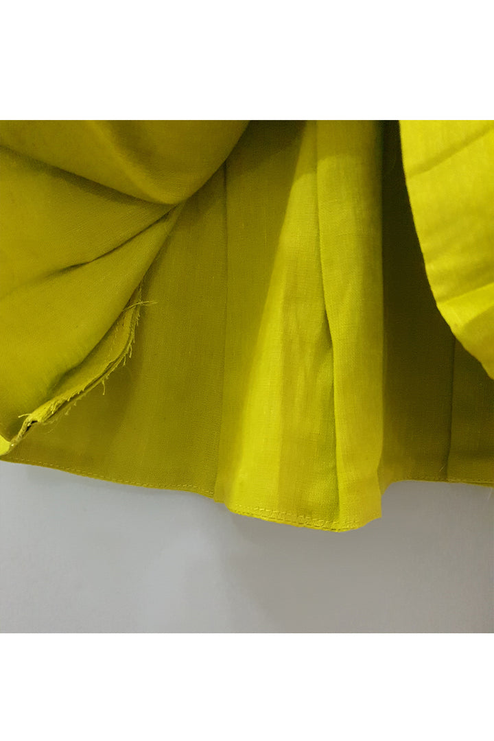 Lime green box pleated peplum top with pyjama