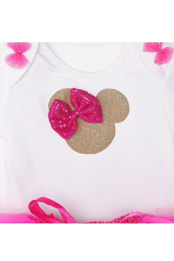 Pink minnie bodysuit with tutu skirt and hairband