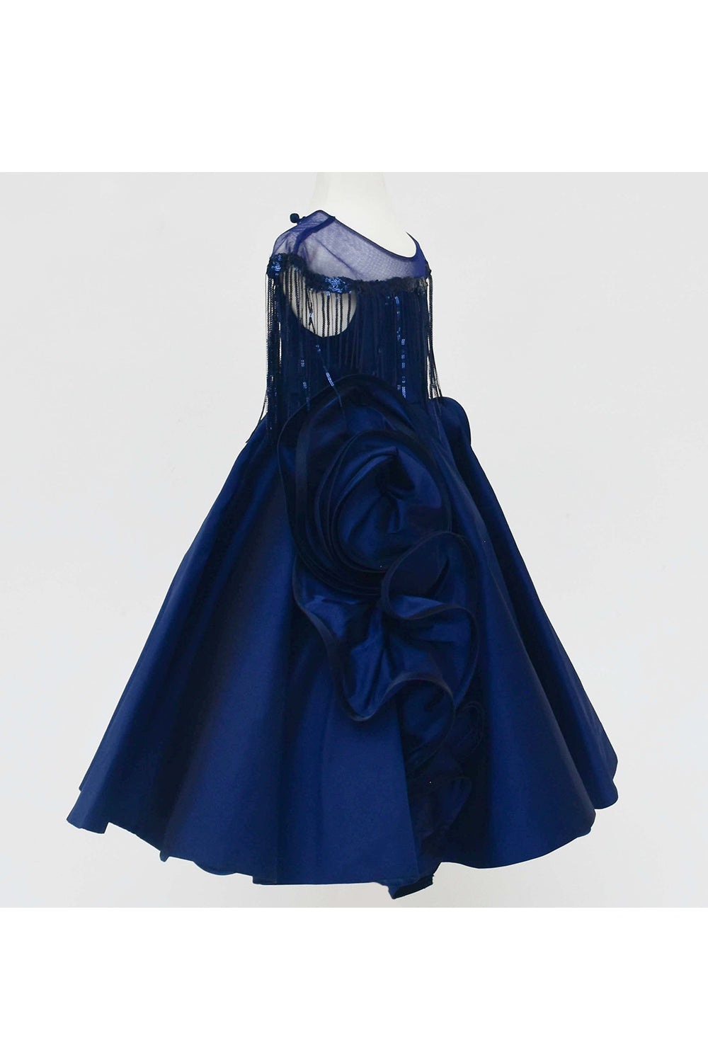 Dark blue silk gown