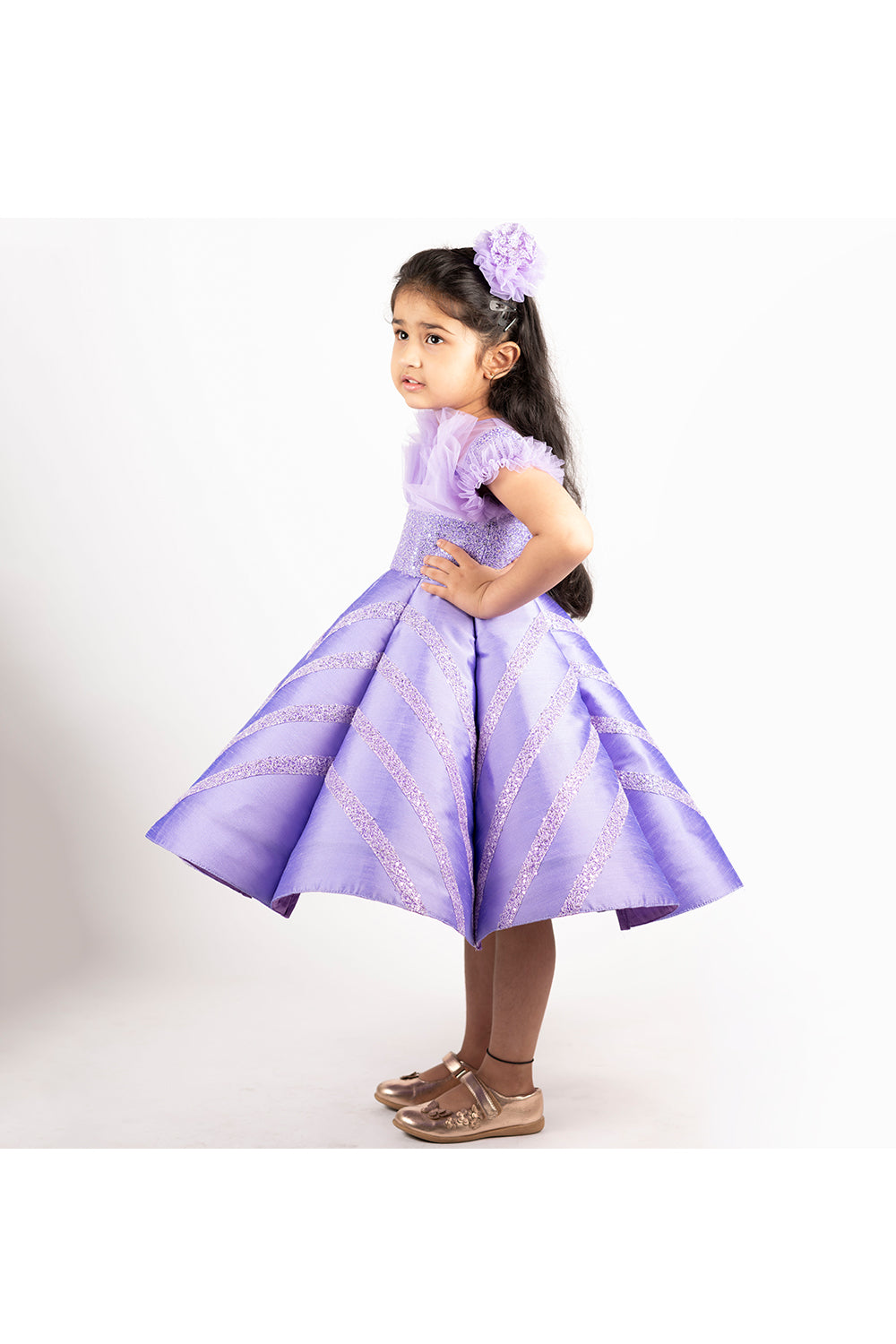 Lilac structure sequins dress