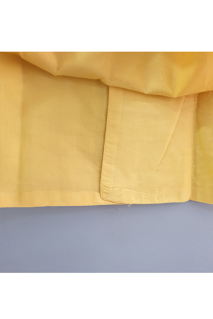 Krishna embroidered kurta and printed dhoti with mukut