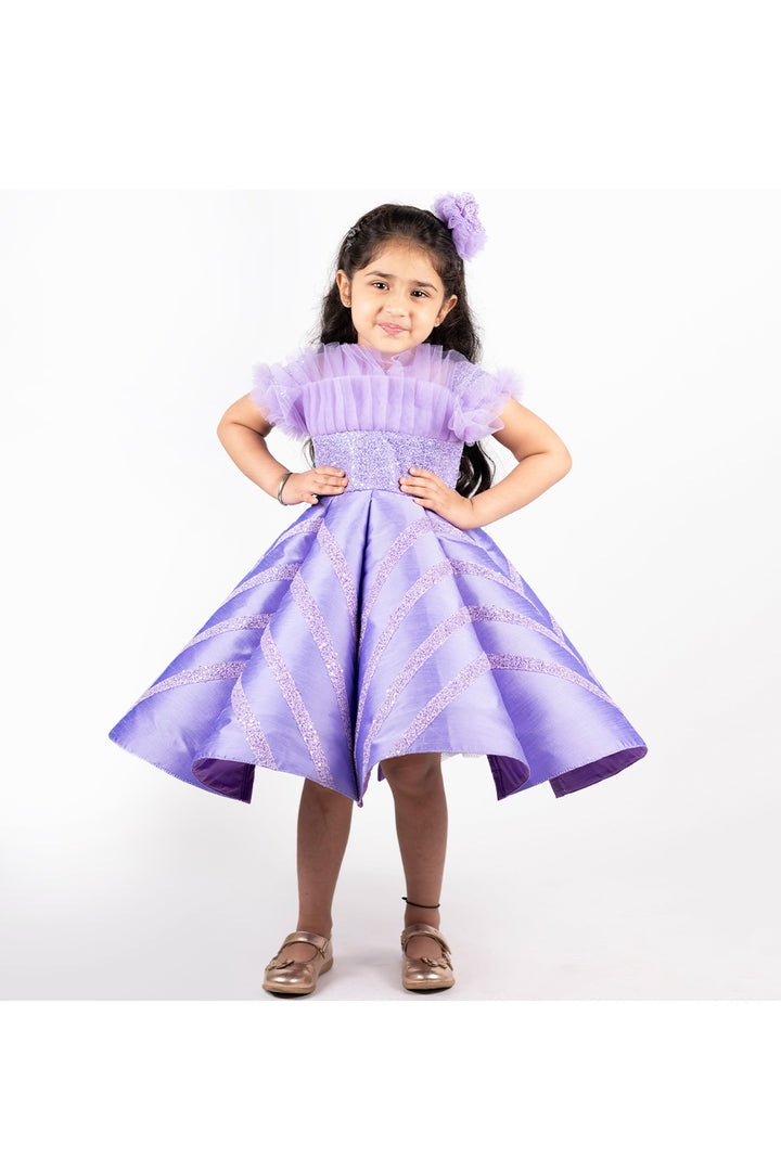 Lilac structure sequins dress