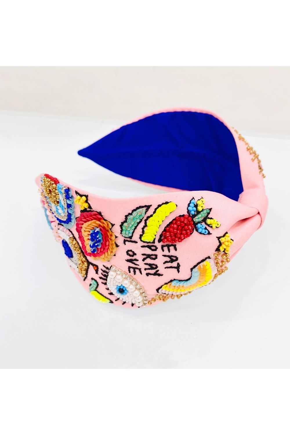 Peach eat pray love pure crepe hairband