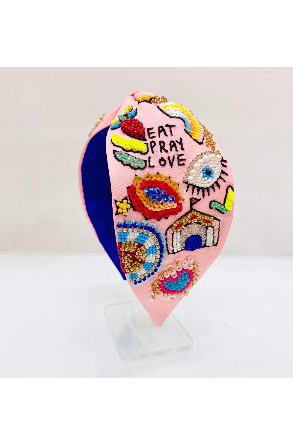 Peach eat pray love pure crepe hairband