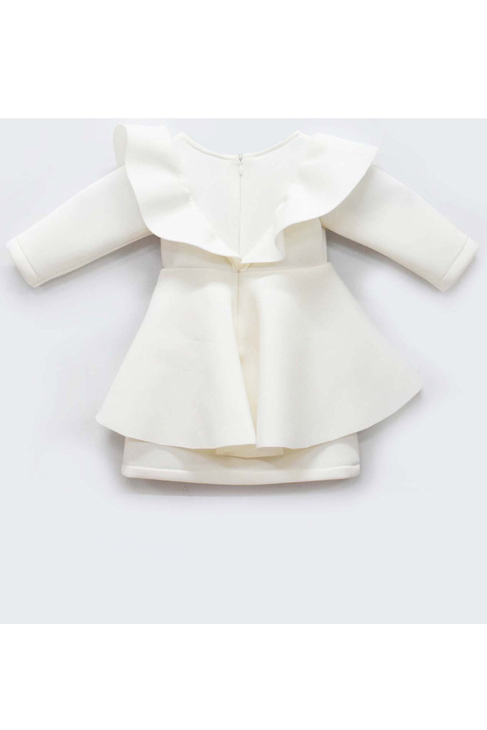 Off White Ruffle Bow Dress