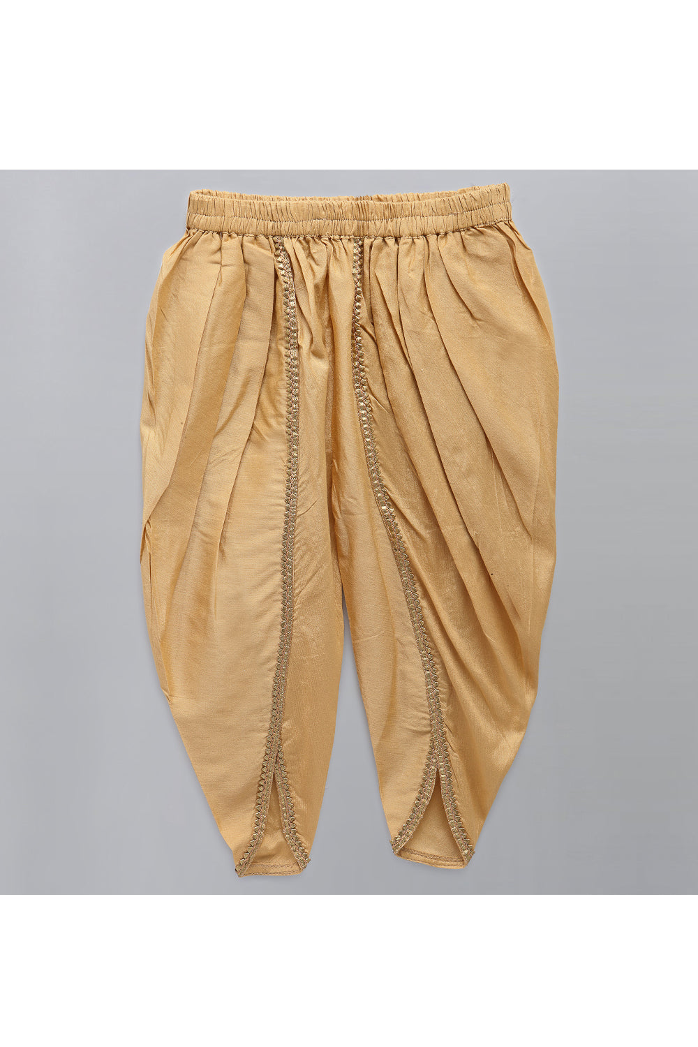 Red Embroidered Peplum Style Kurta With Beige Dhoti Set