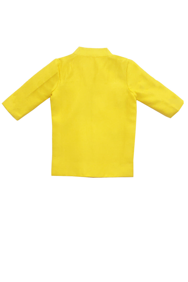 Yellow Ganesh Thread Embroidered Kurta With Dhoti Set