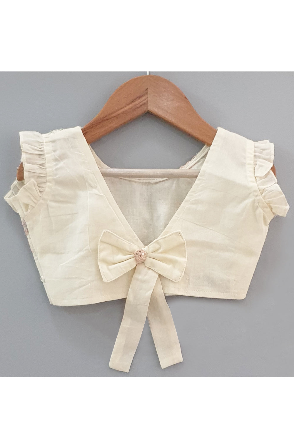 Off white abla work top with embroidered lehenga